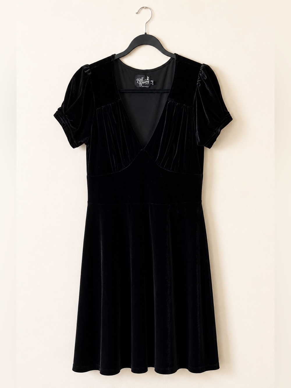 Hell Bunny Black Velvet Dress Size Large
